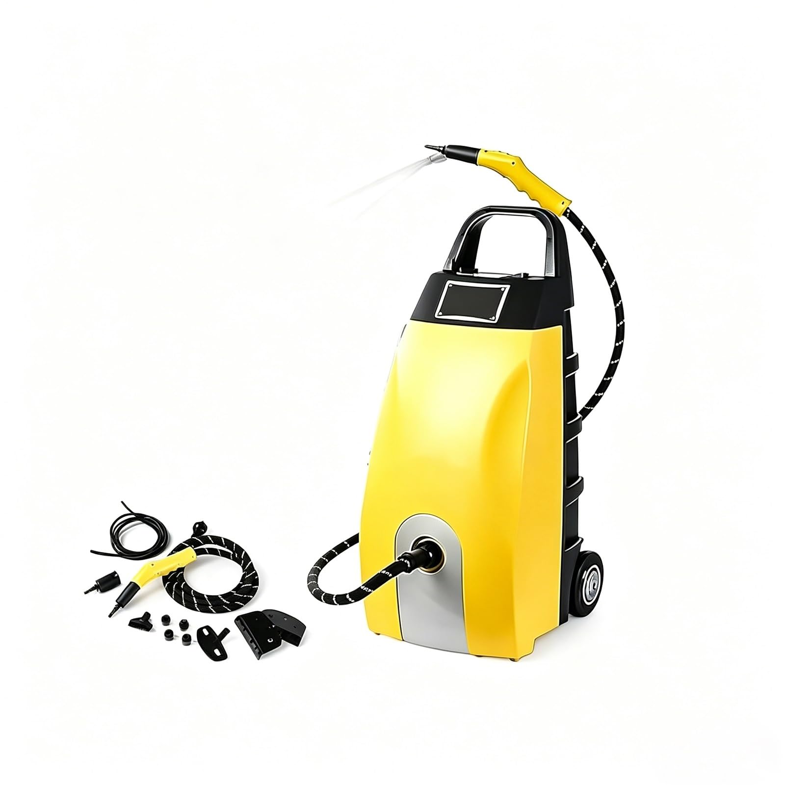 Pulitore A Vapore Commerciale Ad Alta Pressione 3000w, Generatore Professionale Ad Alta Temperatura (230°F) 6 Accessori E Vapore Continuo Ideale Per Ristoranti, Cucine E Car Detailing(Yellow)