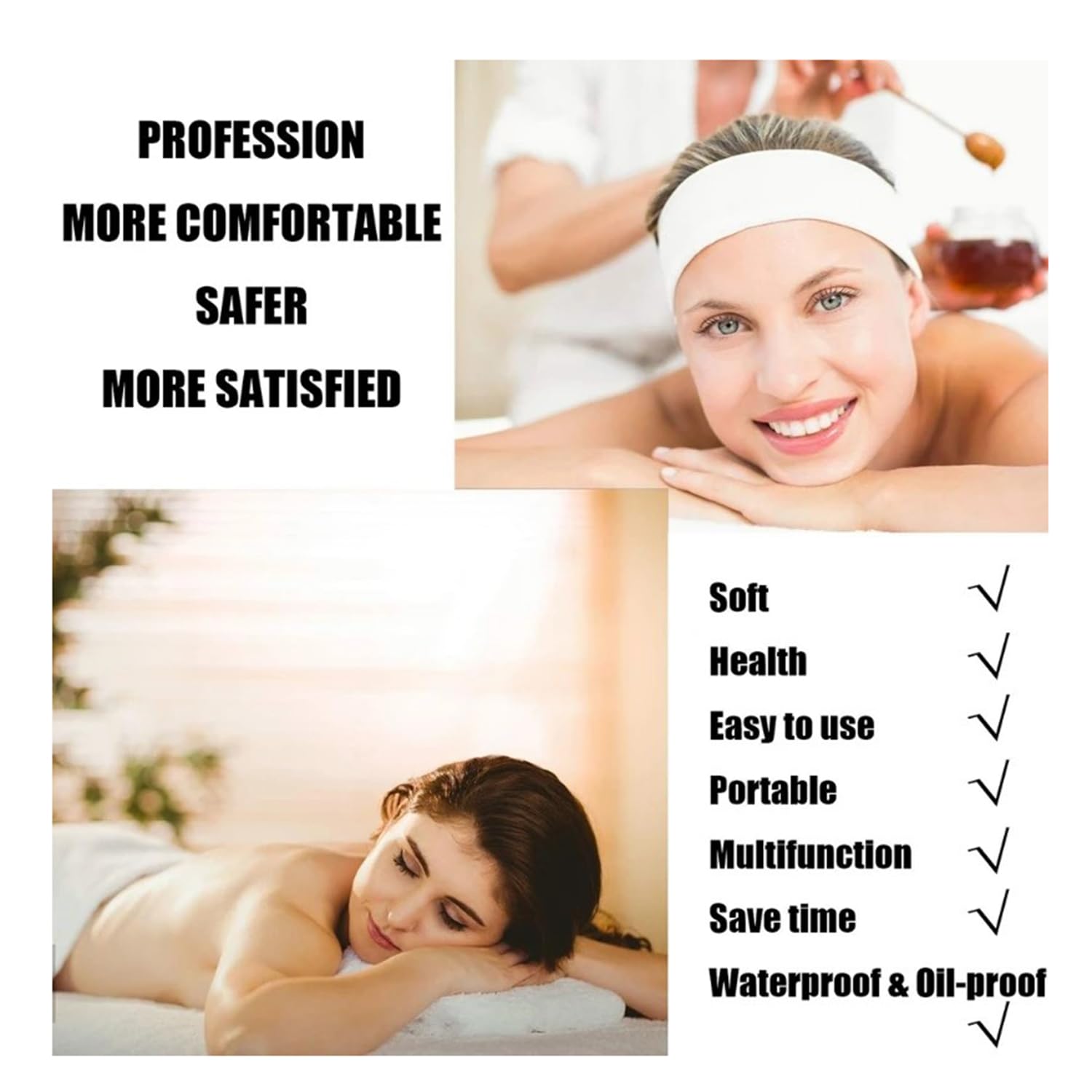 200 Pezzi Lenzuola Usa e Getta,100*200 Cm Lenzuola Da Massaggio,Non Tessuto Traspirante Copriletto Cosmetici,Per Saloni Di Bellezza,Spa,Massaggi,Hotel (Bianco)