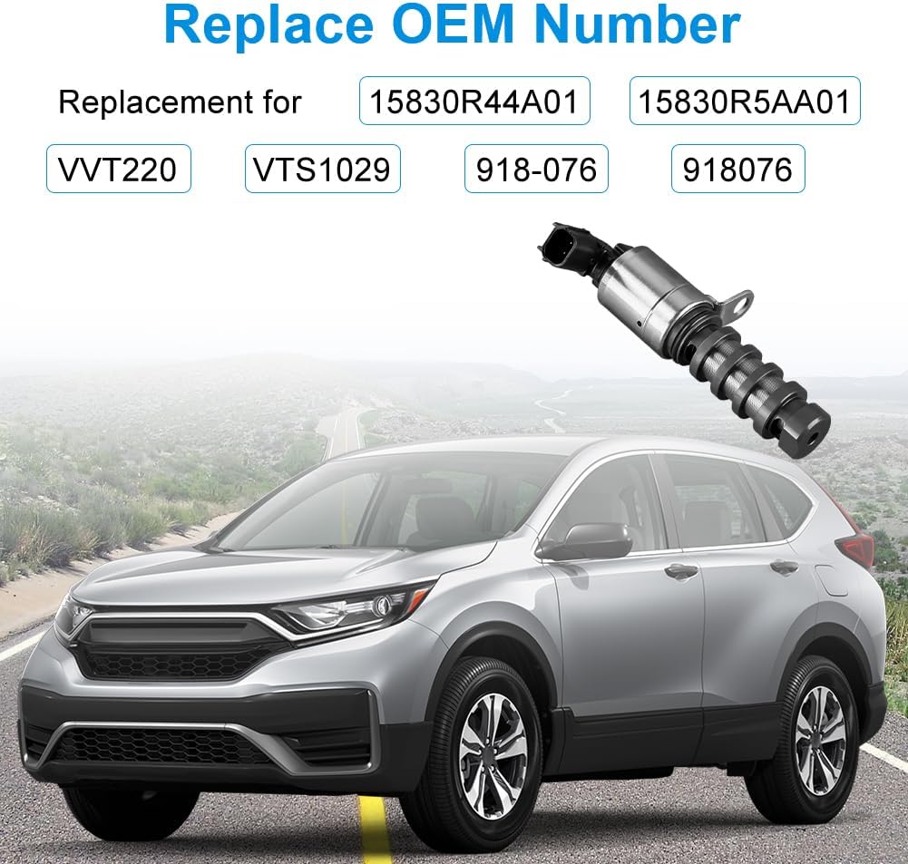 WMPHE Engine Variable Valve Timing VVT Solenoid Compatible with Honda Accord 2008-2012 CR-V 2012-2014 Crosstour 2012-2015 L4 2.4L Replacement for 15830R44A01 15830R5AA01 918-076 918076 VVT220 VTS1029