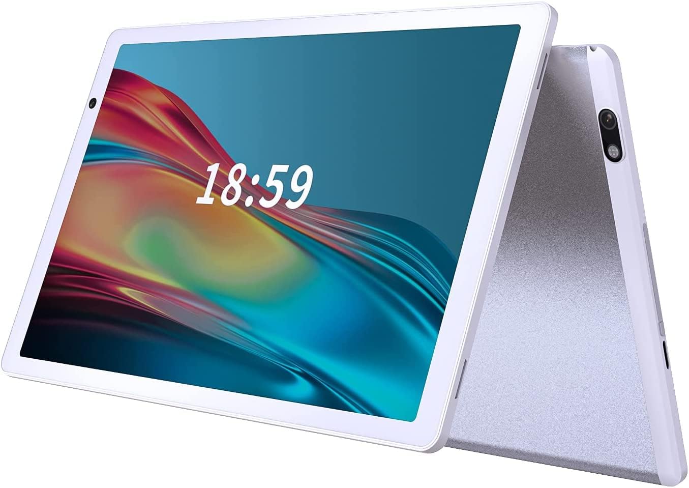 Tablet 10 Inch, Android 10.0, Octa-Core, 1920 * 1200 IPS, Face Unlock, 64GB ROM and 4GB RAM, 13MP and 5MP Camera, Wi-Fi + LTE, GPS, Bluetooth 5.0, P40-EEA (Silver)