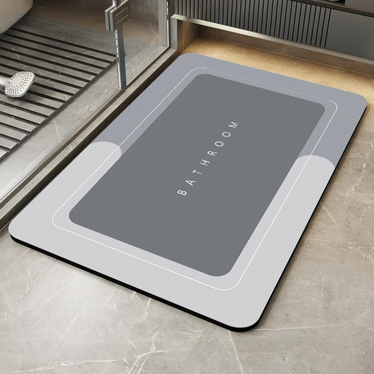 60 * 40CM Super Absorbent Floor Mat, Quick Dry Bathroom Rugs Anti-Slip, Memory Foam Bath Carpet Entrance Rugs for Bathtubs Door Mat, Toilet, Bathroom