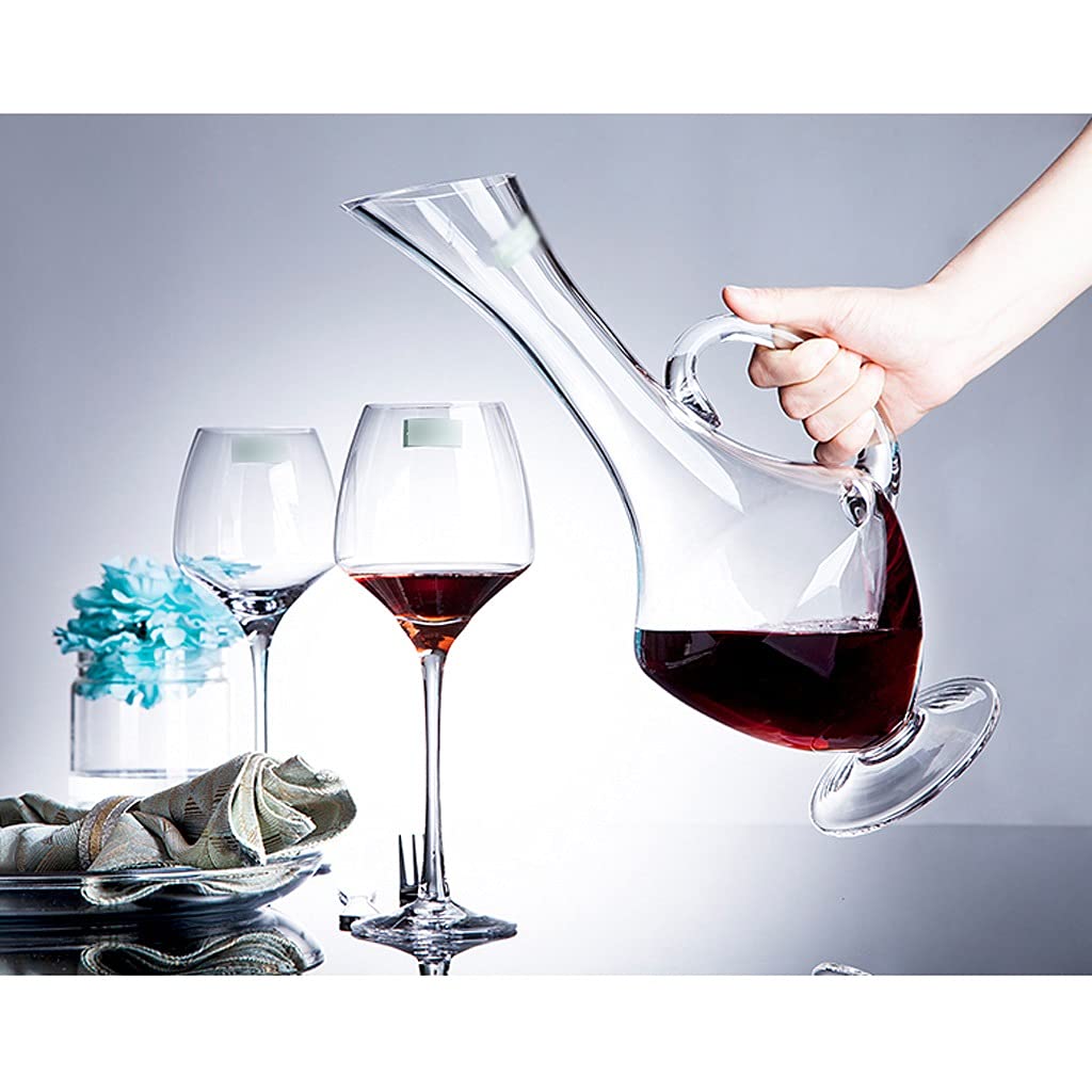 Decantador de Vino Cristal de cristal vino tinto decantador hecho a mano libre de plomo creativo oblicuo oblicuo jarra,decantador de vinos,dispensador de vinos para restaurantes y bares del hogar Deca
