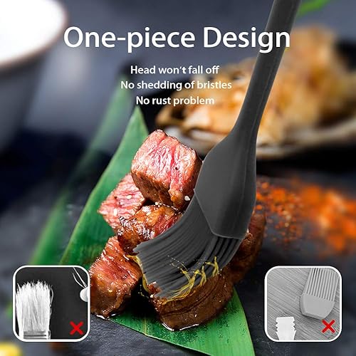 Miniatura 3 de Cepillo de silicona para repostería, cepillo de cocina para salsa de aceite, adobos de mantequilla, cepillos de alimentos para barbacoa, parrilla,