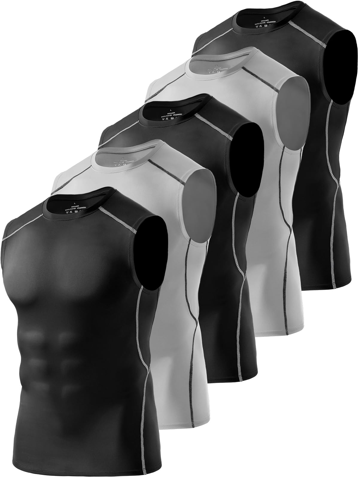 Celfaeree 4/5/6 Pack Athletic Sleeveless Shirts for Men Workout Tank Tops Compression Tank Top Gym Muscle Shirts for Running