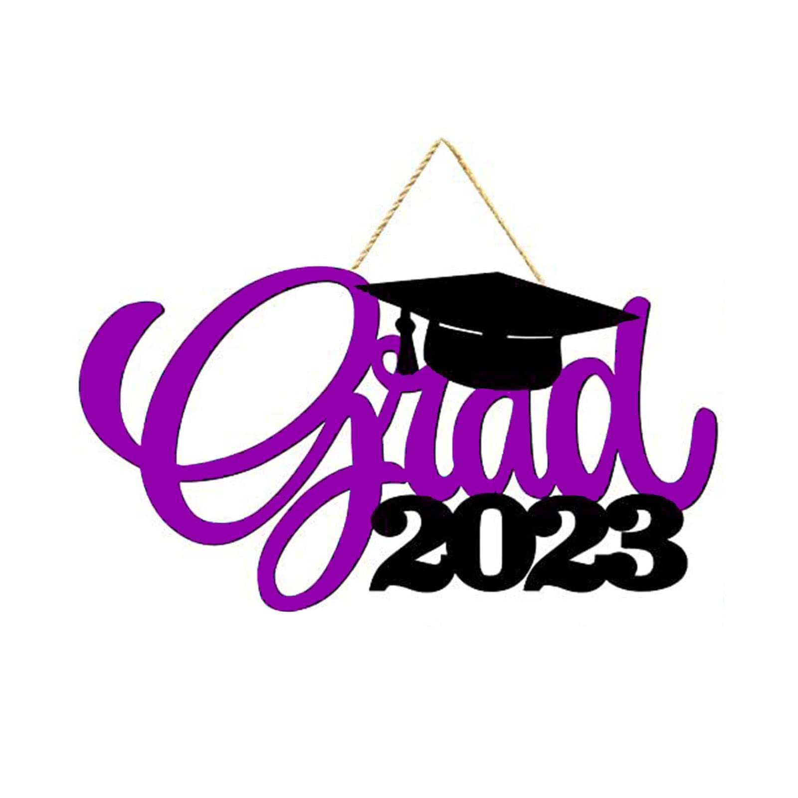 Buxuaaaa Purple 2023 Grad Decorations Wood Sign 2023 Graduation Photo Booth Props Class Of 2023 Wood Signs For Senior Graduation Party Party Decorations