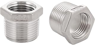 Stainless Steel Reducer Hex Bushing,1" Male NPT to 1/2" Female NPT,Reducing Bushing Pipe Fitting 2 Pack