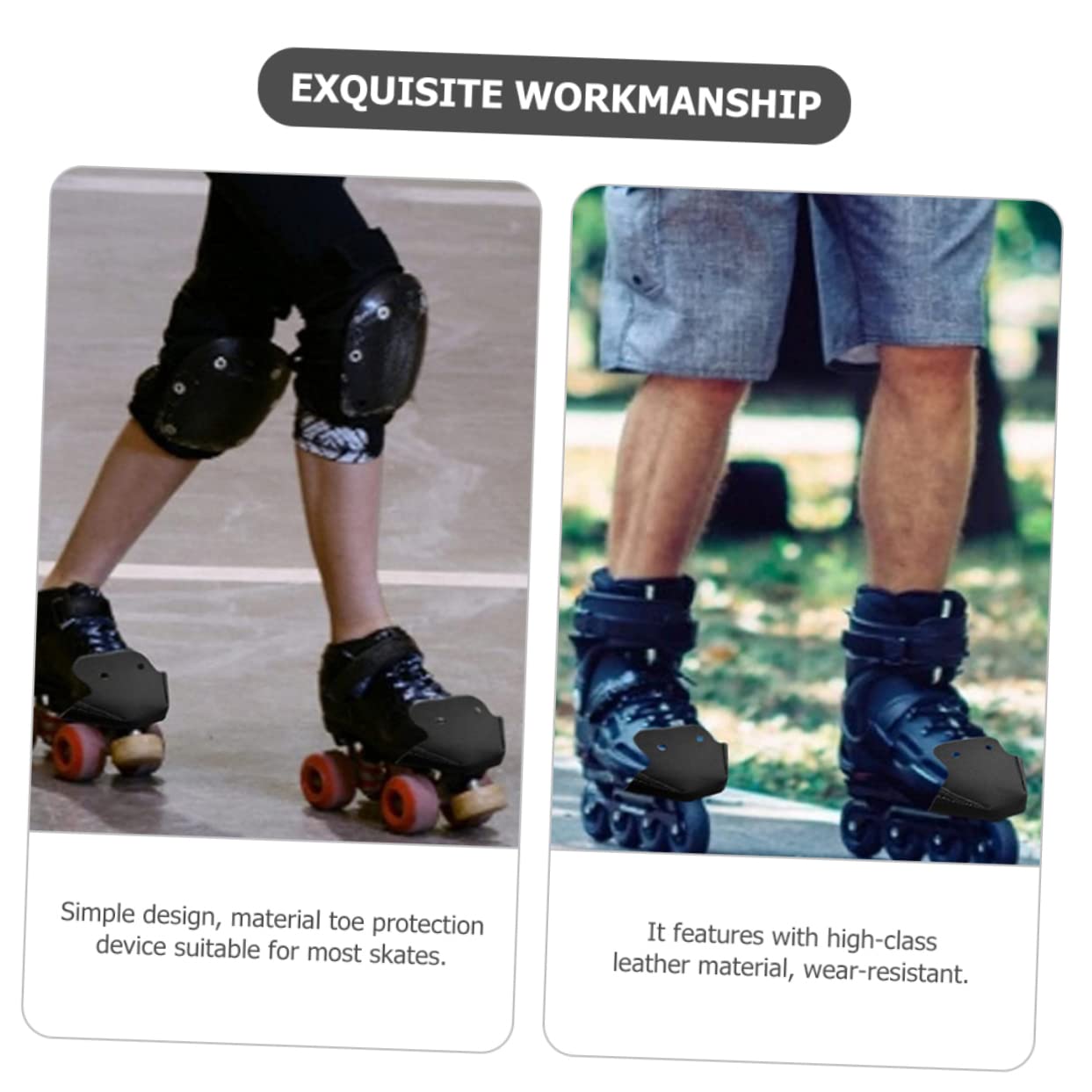 ibasenice Skate-Zehenschutz Kappen Separator Pads Schützend Beschützer Dein Für Bewachen Zehenschutz Rollschuhe Schlittschuhe Liefern Skates Zubehör Black Leder