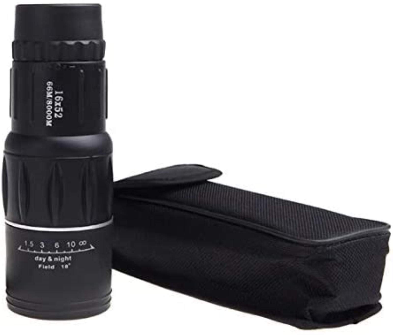 Cannocchiale monoculare Compatto Sportivo con Zoom 16x52 per Viaggi, Escursioni e Campeggio all'aperto, Nero, per Interni/Esterni