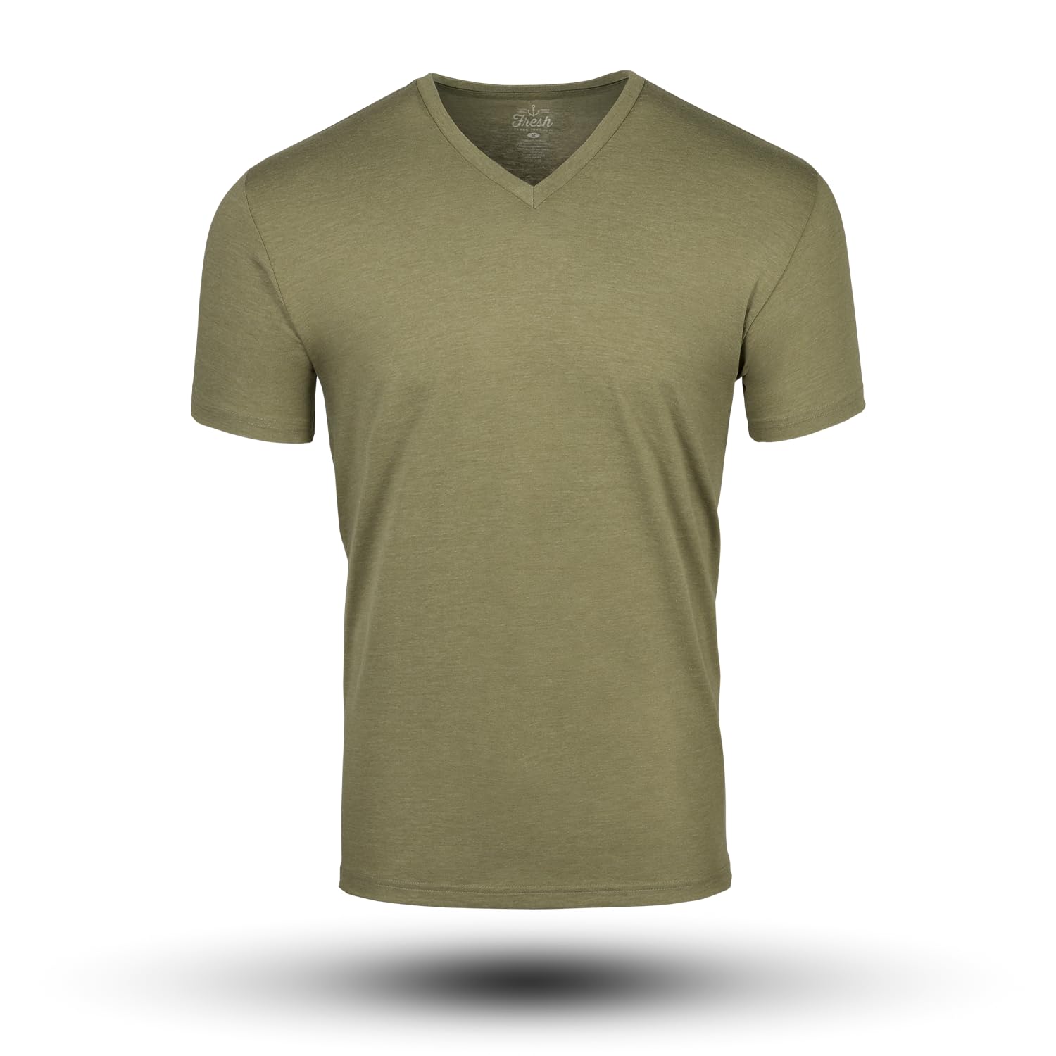 Fresh Clean Threads V Neck T Shirts for Men - Pre Shrunk Soft Fitted Premium Classic Tee - Men's T-Shirt Cotton Poly Blend