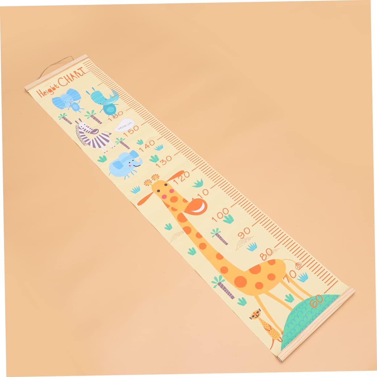 Totority Nordic Style Giraffe Growth Chart for Boy Girl Durable Canvas Height Ruler Wall Hanging for Boy Girl Easy to Store and Relocate Nursery Decor