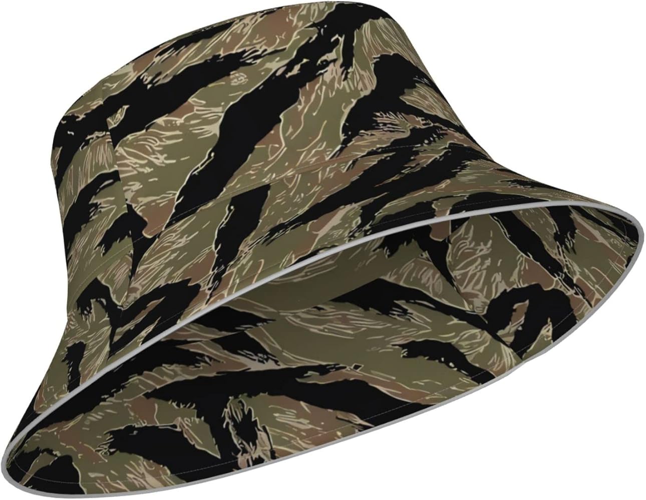 Tiger Stripe Camo Reversible Double-Side-Wear Bucket Hat for Men