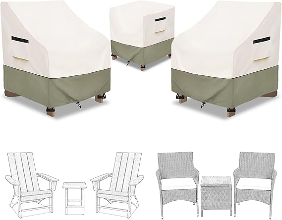 Amazon.com: 3 Pieces Adirondack Chair Sets Cover,600D Heavy Duty ...