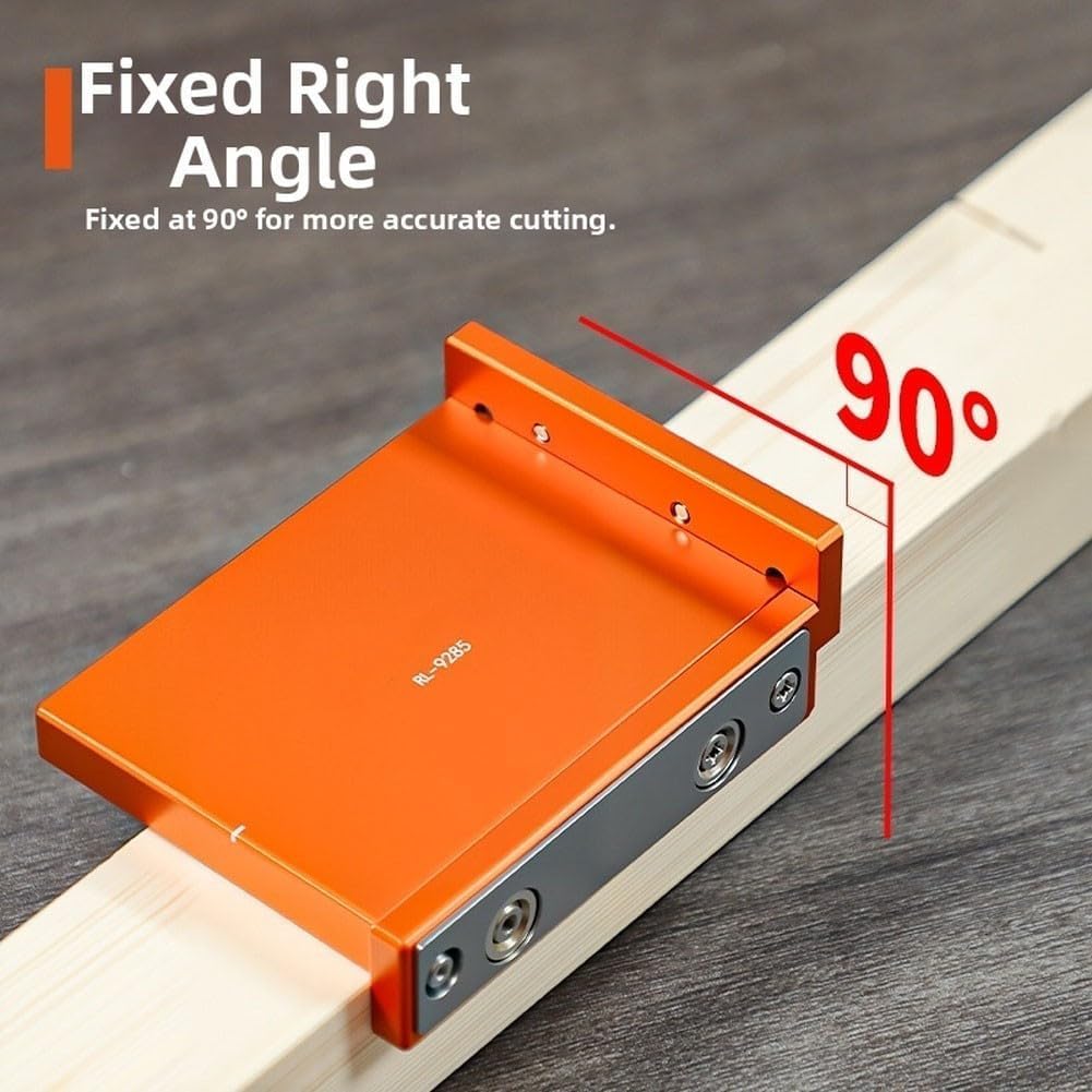 Guida per sega ad angolo retto per tagli precisi del legno a 90 gradi, magneti bifacciali, telaio leggero in lega di alluminio, 8,5 x 6,5 x 2 cm, arancione