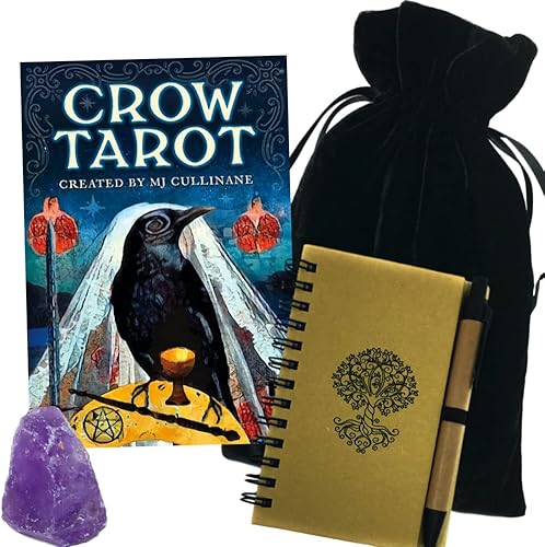 Baraja de tarot de cuervo para principiantes o lectores experimentados – El juego de regalo de tarot incluye instrucciones, bolsa de cartas de tarot