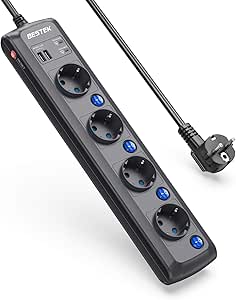 6-in-1 Socket Cube With USB C, 3-Way Power Strip, Flat Connector With - View #12