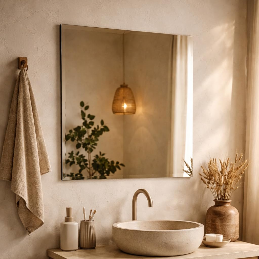 Miroir Lune Lisse Baikal 80 cm avec verre haute définition réversible