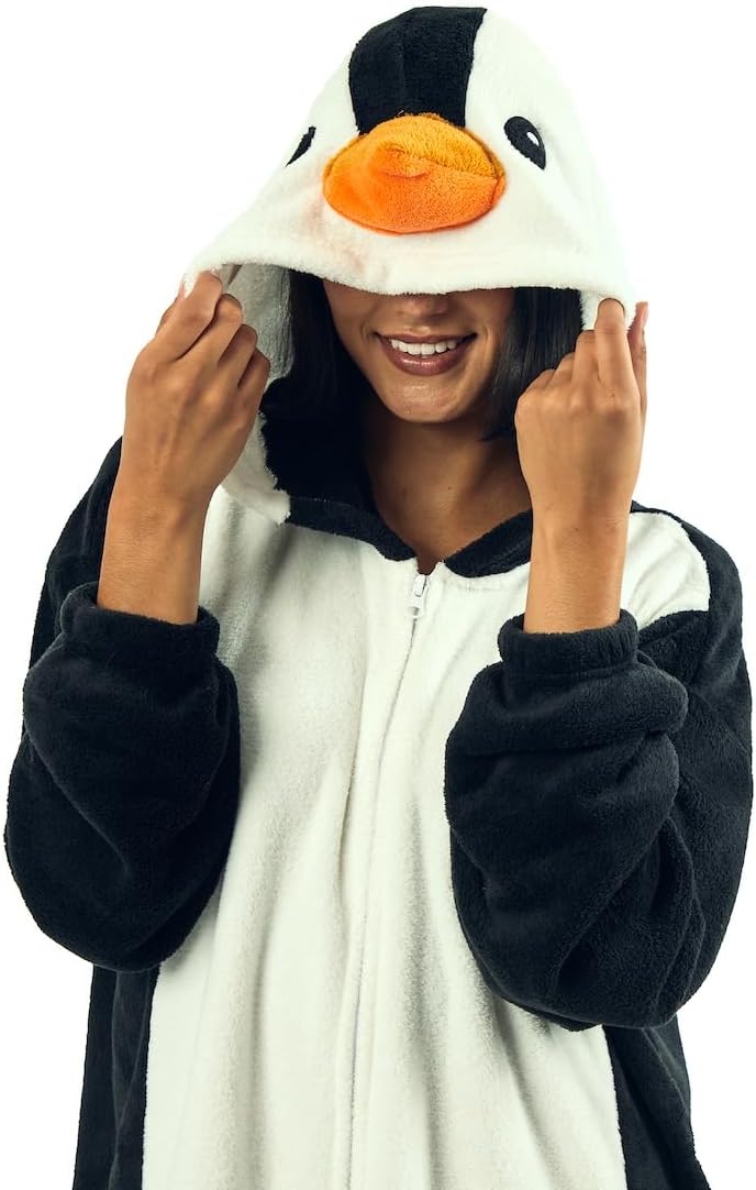 Bioworld Penguin Adult Hooded Kigurumi Onesie Costume Union Suit - Image 6