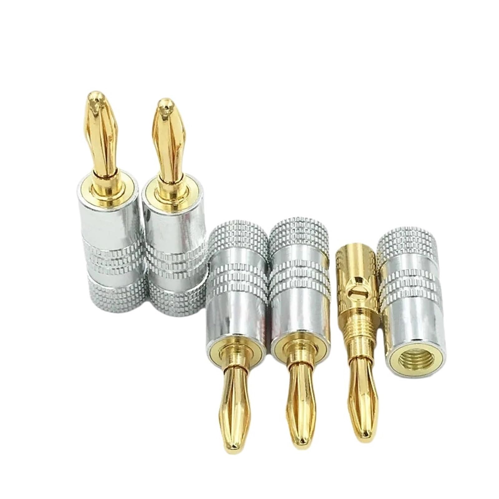 40 sztuk pozłacany 4 mm wtyk bananowy męski do głośnika z blokadą śrubową do złącza audio wideo