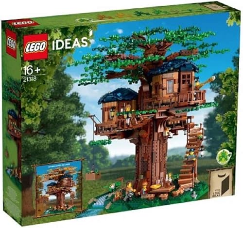 LEGO 21318 Ideas Tree House, juego de construcción modelo para niños de 16 años con 3 cabinas, hojas intercambiables, minifiguras y una figura de