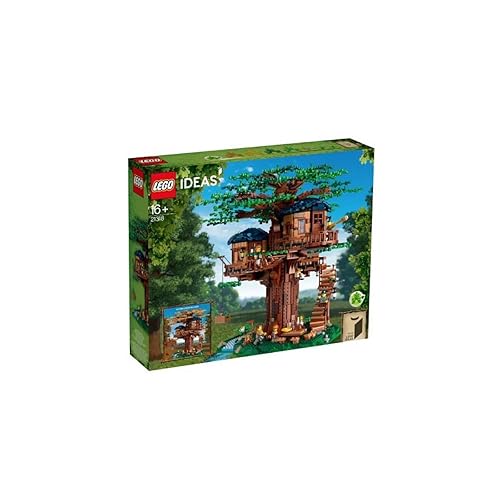 LEGO 21318 Ideas Tree House, Model Construction Set for 16 Plus Year Olds with 3 Cabins, Interchangeable Leaves, Minifigures and a Bird Figure - Single