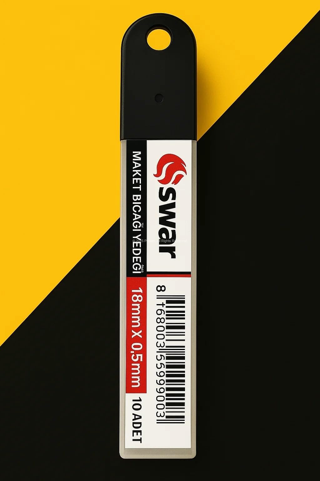 Proalet Maket Bıçağı Yedeği, 18 mm x 0,5 mm, Karbon Çelik, Ultra Keskin, Dayanıklı Uç, 7 Kırımlı, Endüstriyel Kesici Bıçak, Yedek Parça, İnce Detay Kesim (Standart, Adet, 10)