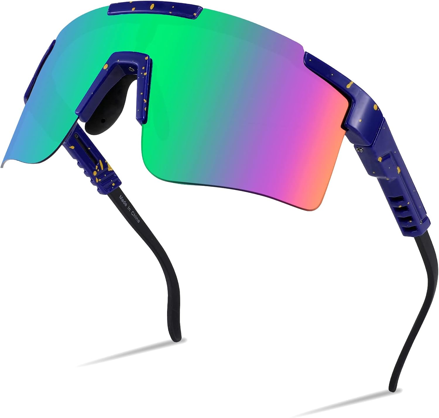 FEISEDY Gafas de sol deportivas de ciclismo envolventes con piernas ajustables de los años 80 para hombres y mujeres protección al aire libre B2837