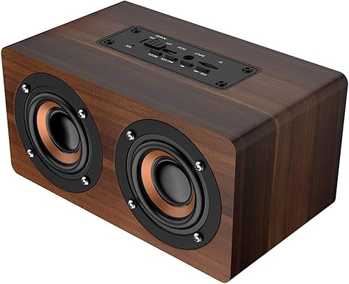 Altavoz Bluetooth retro con versión Bluetooth 5.2, radio FM, altavoz inalámbrico vintage con graves compatible con reproductor USBTFAUX para el