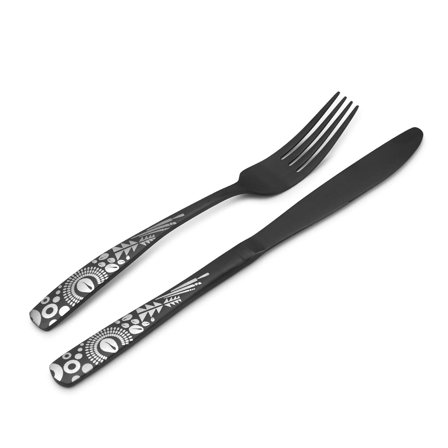 Bysta - Juego de cubiertos de acero inoxidable, 40 piezas, juego de utensilios de cocina para 8 piezas, juego de vajilla para el hogar y el restaurante, acabado satinado, apto para lavavajillas