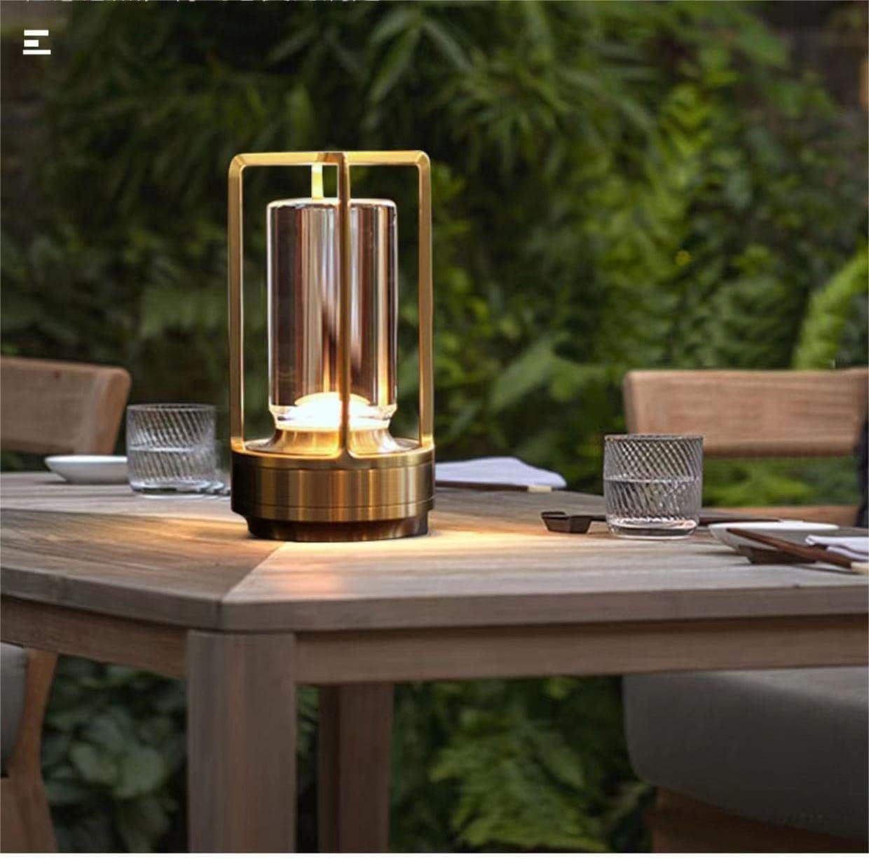 YEPOLI Gold Cordless Lamp,Touch Stepless Dimming,8000mAh Rechargeable ...