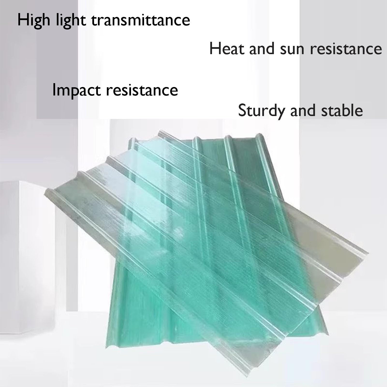Paneles Ondulados para Techos Láminas Plástico Planchas Duraderos Paneles Fibra Vidrio Cubiertas para Aparcamientos, Pasillos(0.9x1.4m/2.95x4.59ft)