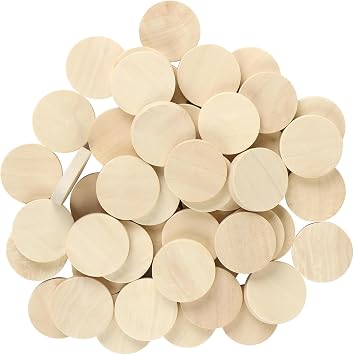 25 Pcs 1.2 Inch Natural Wood Slices Unfinished Round Wood Specie for DIY Arts & Crafts Projects