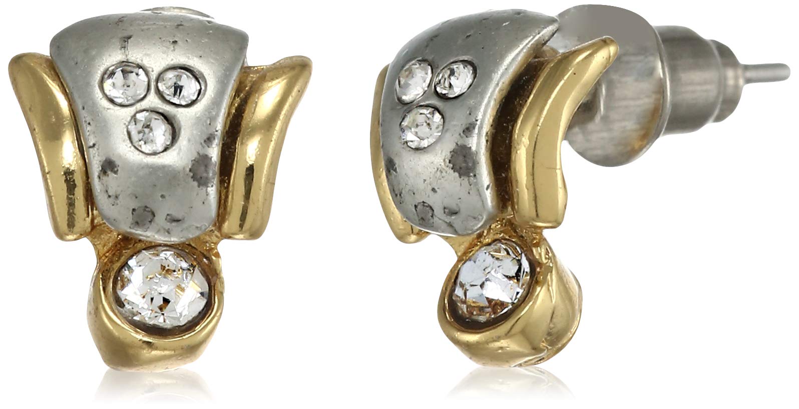 Estele 24 Kt Gold and Silver Plated Funnel diamond Stud Earrings (B08D7P83PV) Amazon Price History, Amazon Price Tracker