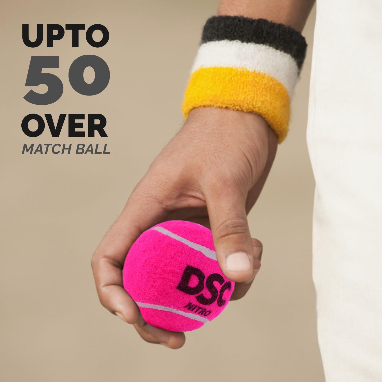 DSC Nitro Rubber Tennis Ball Premium Outer Felt for Greater Durability | Stitching Rubber Moulded | Ideal for Designed for Beginners