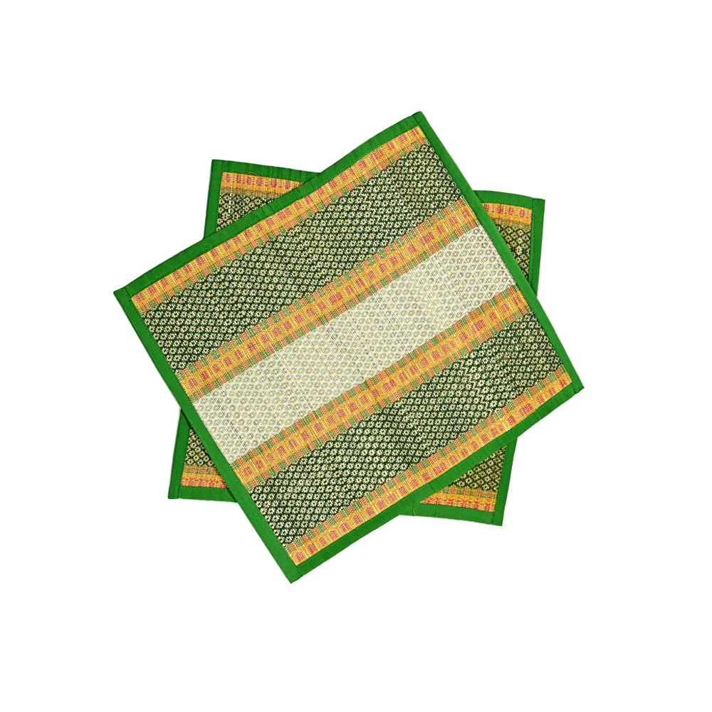 BHUMI Bhumikart Handmade Natural Coir Grass Mat - Eco-Friendly Puja Aasan Pack o4 (4)-image-12