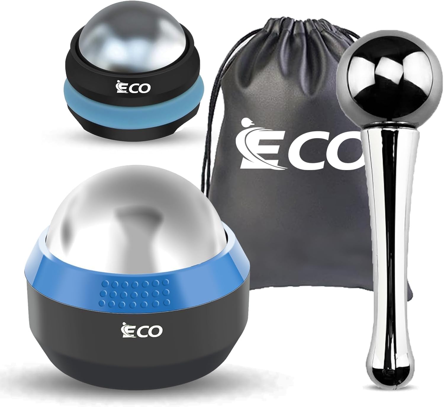 iECO Cold Massage Roller Ball - Ice Roller Ball for Muscles Deep Tissue, Cold & Heat Therapy, Plantar Fasciitis Roller