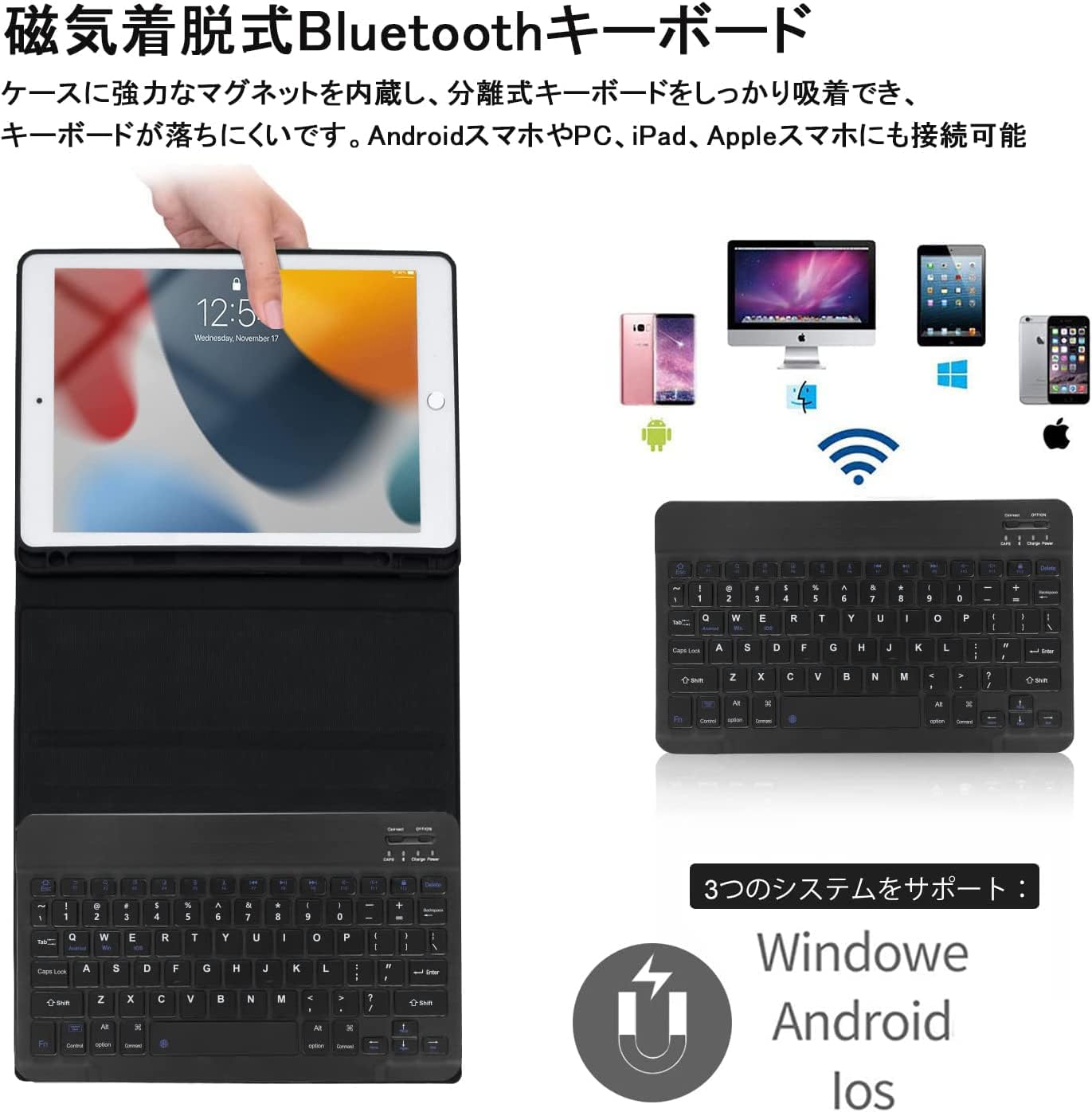 KVAGO Bluetooth Keyboard Case with iPad