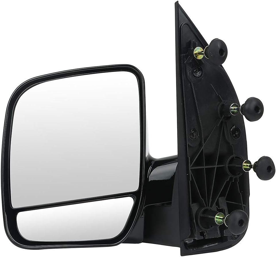 SCITOO Side View Mirror Driver Side Compatible with 2002-2008 For Ford E150 E250 E350 Manually Fold Non-heated Puddle Light Exterior Mirror Black FO1320253