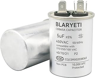 CBB65 5uF 5MFD AC 450V/370V/250V/100V 50/60Hz Motor Run Capacitor Start Capacitor for Air Conditioner Heat Pump or Air Condenser ±5%