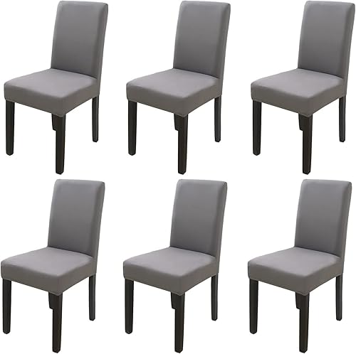 Miniatura 15 de Chickwin Paquete de 4 fundas para sillas de comedor, color amarillo, elásticas Parsons, fundas para sillas de comedor, con respaldo alto, sin