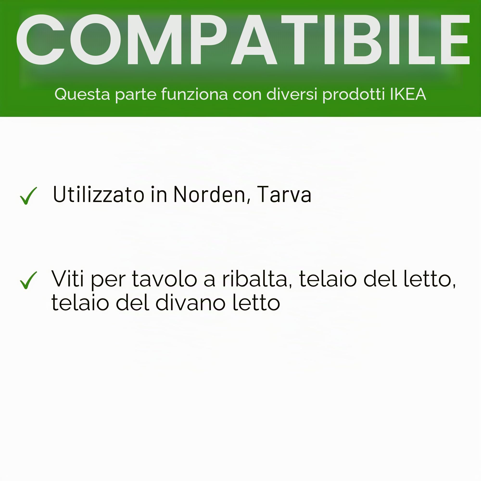 Spare Hardware Parts Telaio del letto, telaio per divano letto, vite lunga per tavolo Gateleg (ricambio per parte IKEA #105330) (confezione da 8)