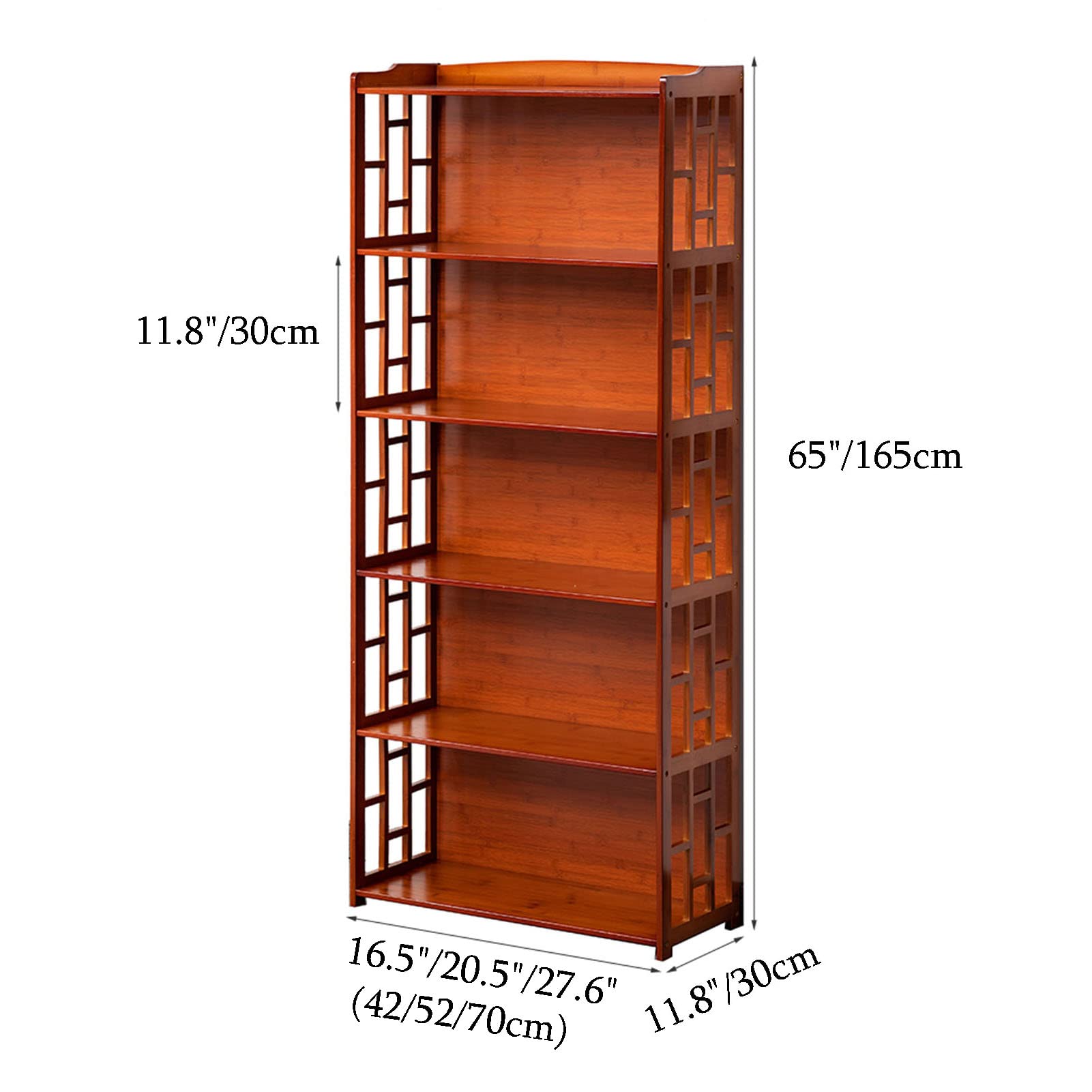 Amazon.co.jp: 6層木製本棚、高さ165cmの本棚、床置き棚収納