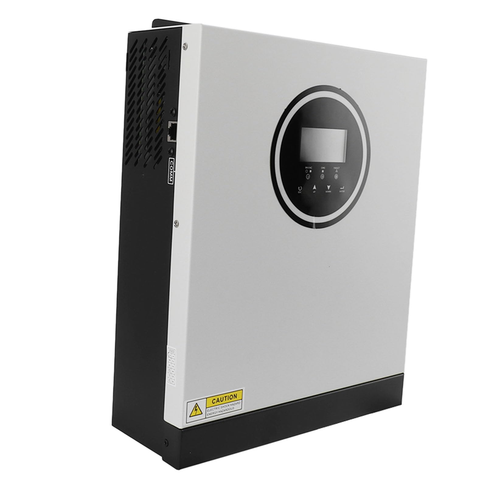 FTVOGUE Inversor Híbrido Cargador de Inversor Solar de Aluminio 1800W 230V CA Pantalla LCD de Onda Sinusoidal Pura Batería de 12V Compatible con Servicios Públicos y Generador para Monitoreo en el