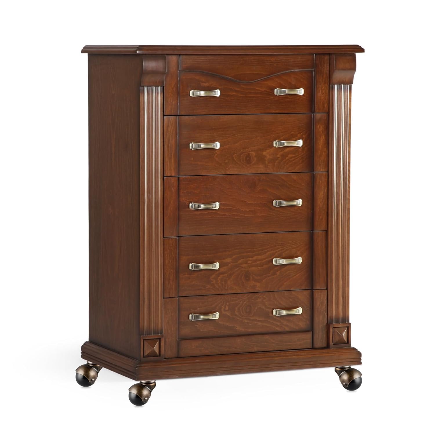 Skelang 4 piezas rueda de bola de bronce, ruedas de muebles de 40 mm, ruedas de bolas redondeadas con freno, reemplazo de muebles, sofás, sillas, capacidad de carga 22.7kg por rueda