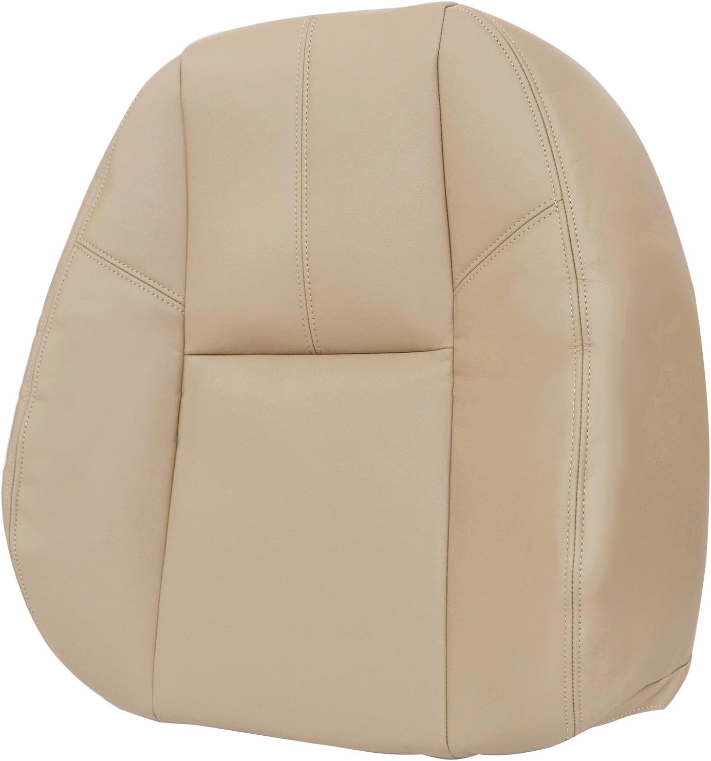 Priprilod Tan Leather Driver or Passenger Side Top Lean Back Replacement Seat Cover Fit for Chevy Silverado Tahoe Suburban Avalanche GMC Sierra Yukon XL 2007 2008 2009 2010 2011 2012 2013 2014