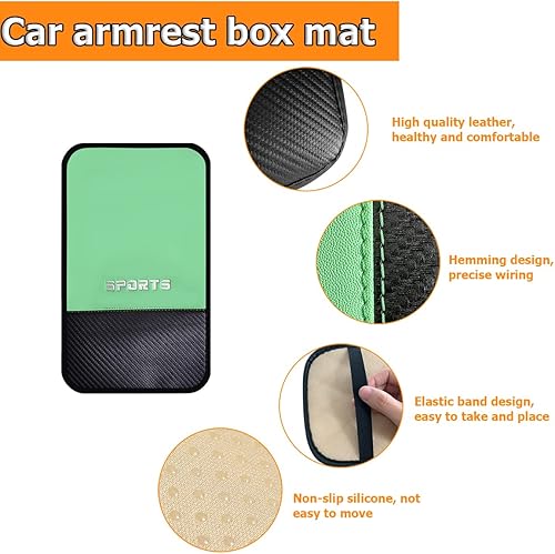 Miniatura 3 de 8sanlione Almohadilla para consola central de automóvil, de piel sintética, protector de caja de almacenamiento, impermeable, funda de cojín para