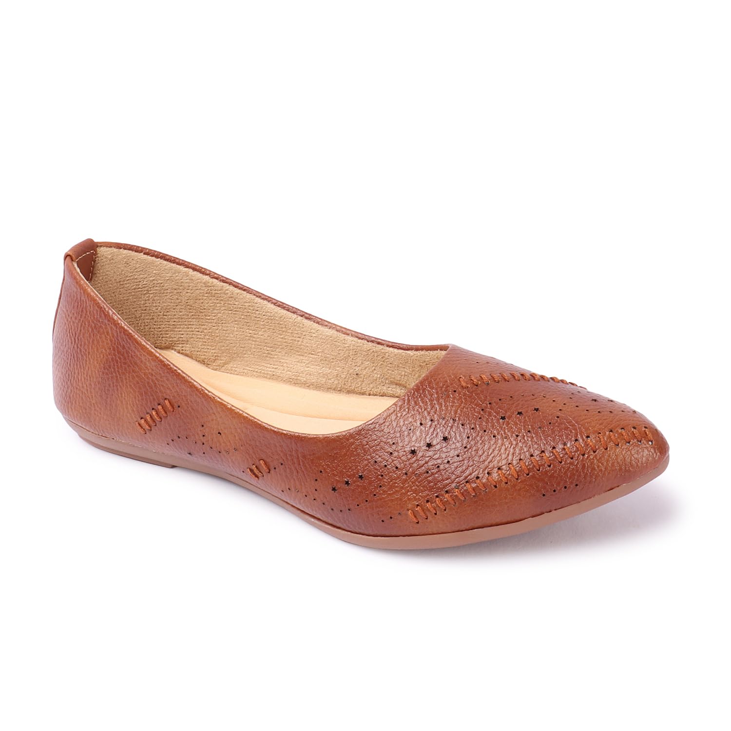 aroom Women Leather Bellies with Embroidered Slip On for Girls-picture-25