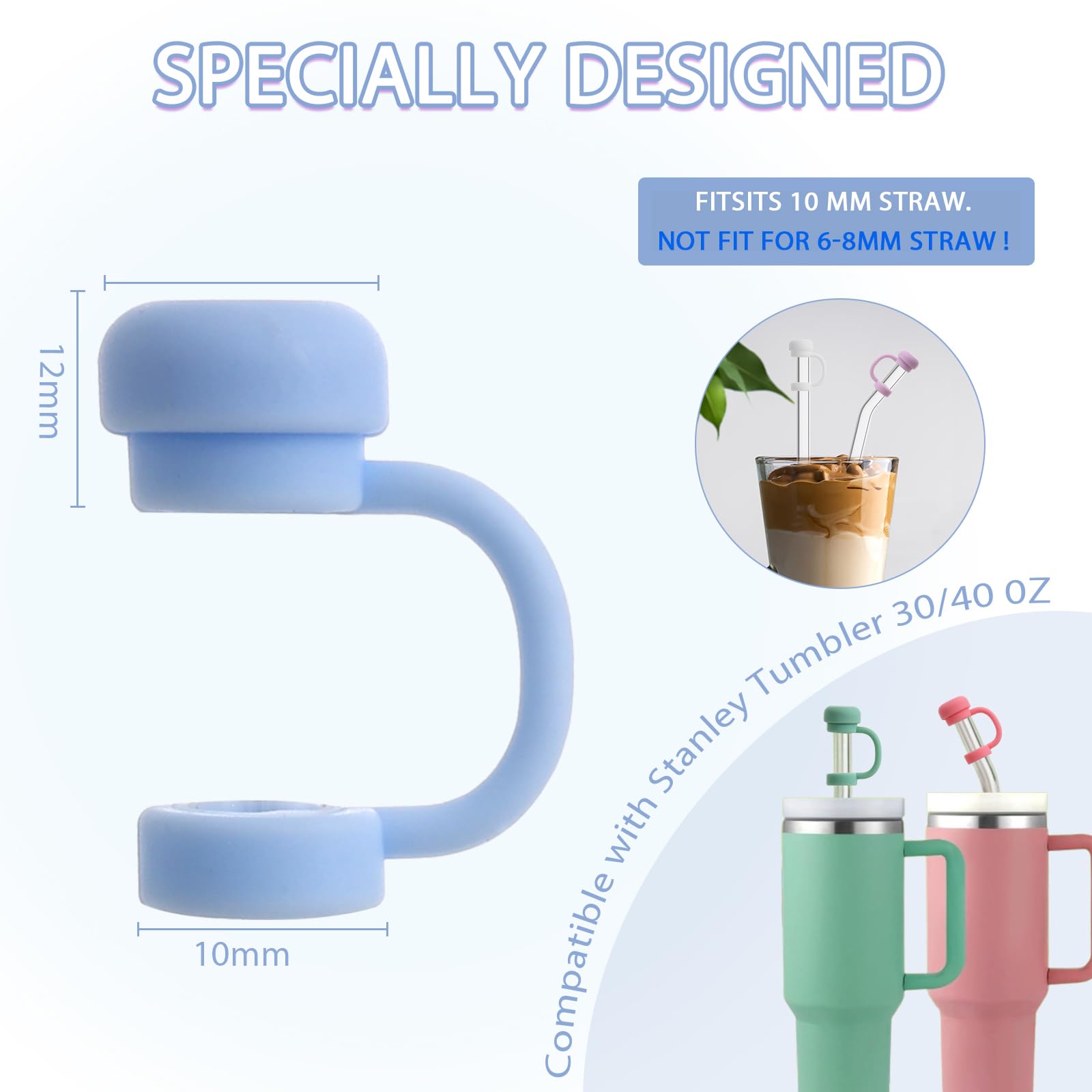 DWFEYOI Lot De 8 Couvercles De Paille Pour Accessoires Stanley Cup