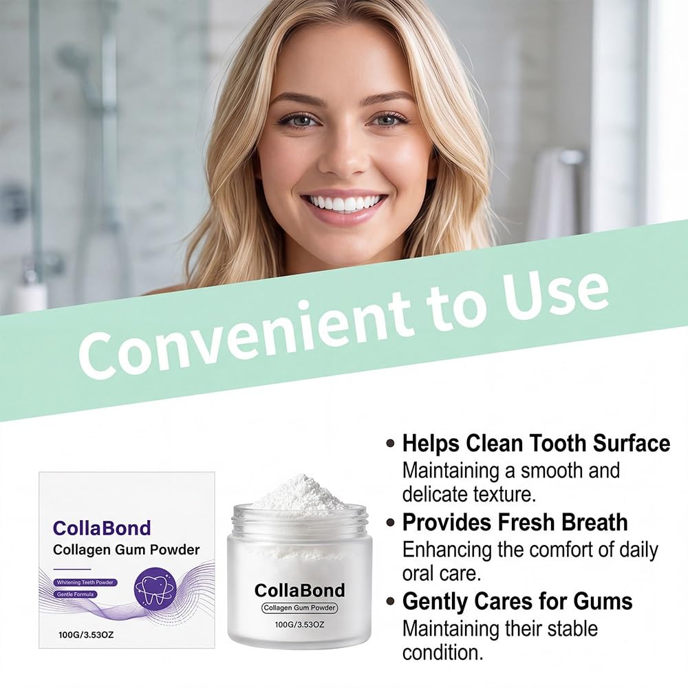 Polvere dentifricia al collagene, delicatamente rinfrescante | Polvere for l'igiene orale a consistenza fine for la routine quotidiana(2pcs)