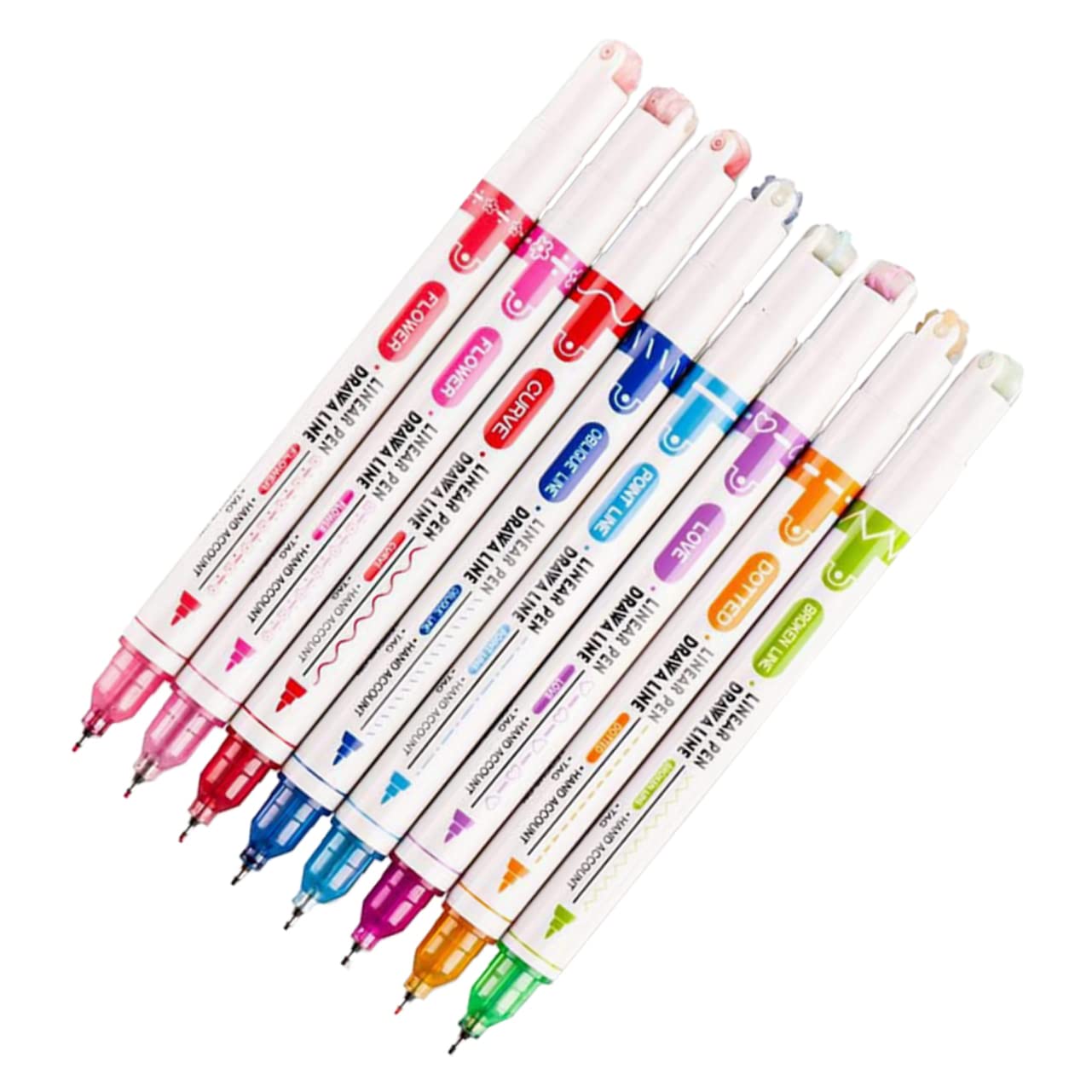4 Ensembles Stylo Double Courbe Stylo De Peinture Domestique Stylos Courbes Stylos À Bille Stylo pour Scrapbooking Stylo Courbe Multicolore Stylo De Contour Plastique 8 Pièces * 4