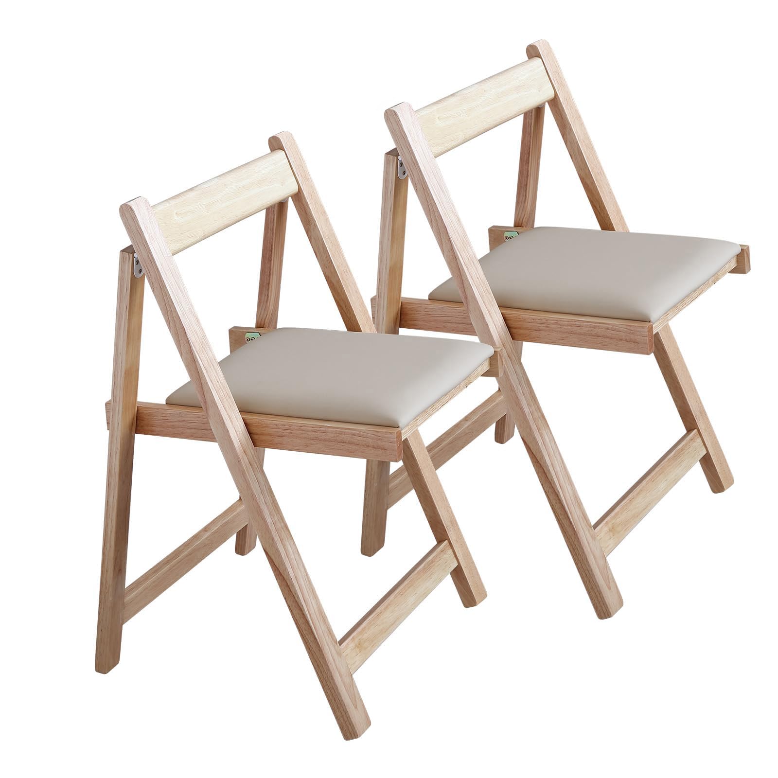 COMUHOME Sedie pieghevoli con seduta imbottita, leggere sillas para feste, confezione da 2 sedie pieghevoli per cene, feste, matrimoni, eventi di picnic, capacità di carico 88,9 kg (legno)